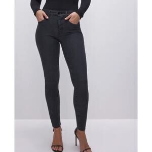 Good American Denim Good Legs Skinny Leg Raw Hem Jean Black 6 / 28 Capsule